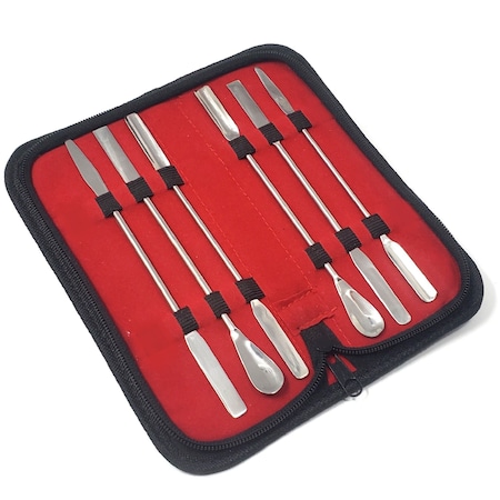 A2Z Scilab 6 Pc Stainless Steel Lab Spatula Micro Sampling Scoop Double Ended Mixing w/Case A2Z-ZR-KIT-139